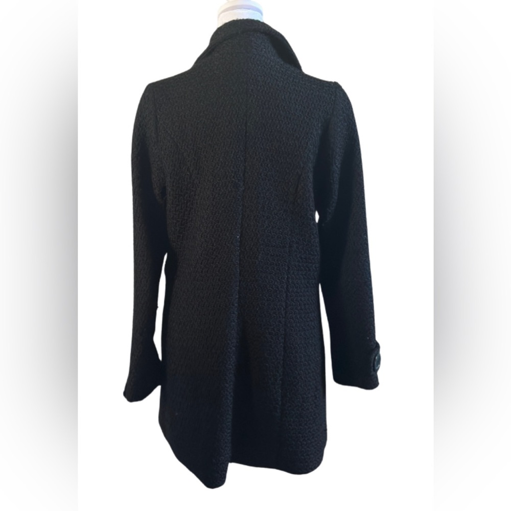 Poetry Black Textured Button Front Coat - Picture 2 of 6